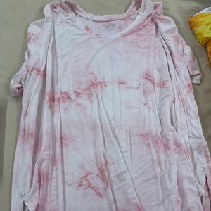 Light pink and white tye dye shirt